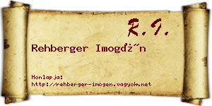 Rehberger Imogén névjegykártya